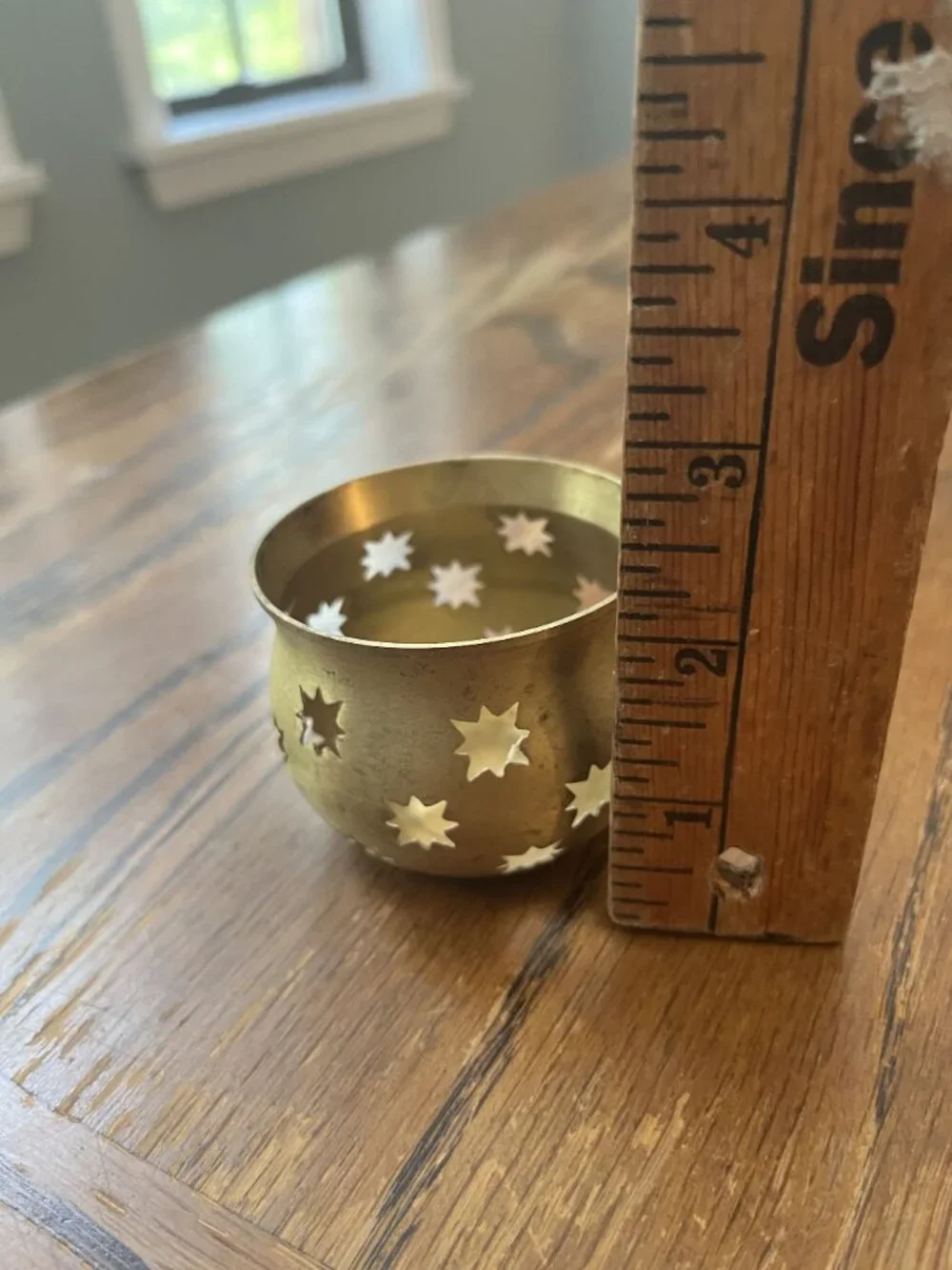 Vintage Brass Star Cutout Tealight Holder | Lillian Vernon Celestial Lantern, In